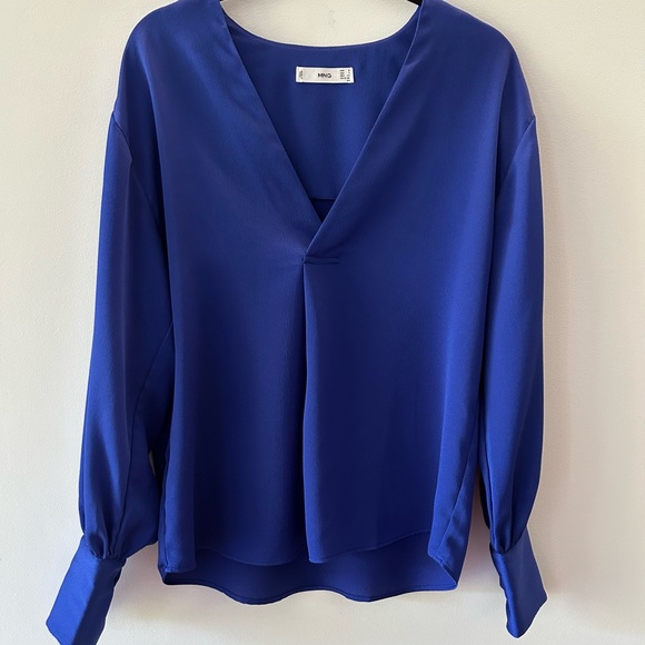 MNG  Long Sleeves | Dark Royal Blue Blouse (size S) - Picture 8 of 8